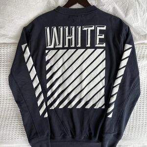 Off-White Virgil Abloh Vintage Crewneck Hoodie Sweater Sz Small